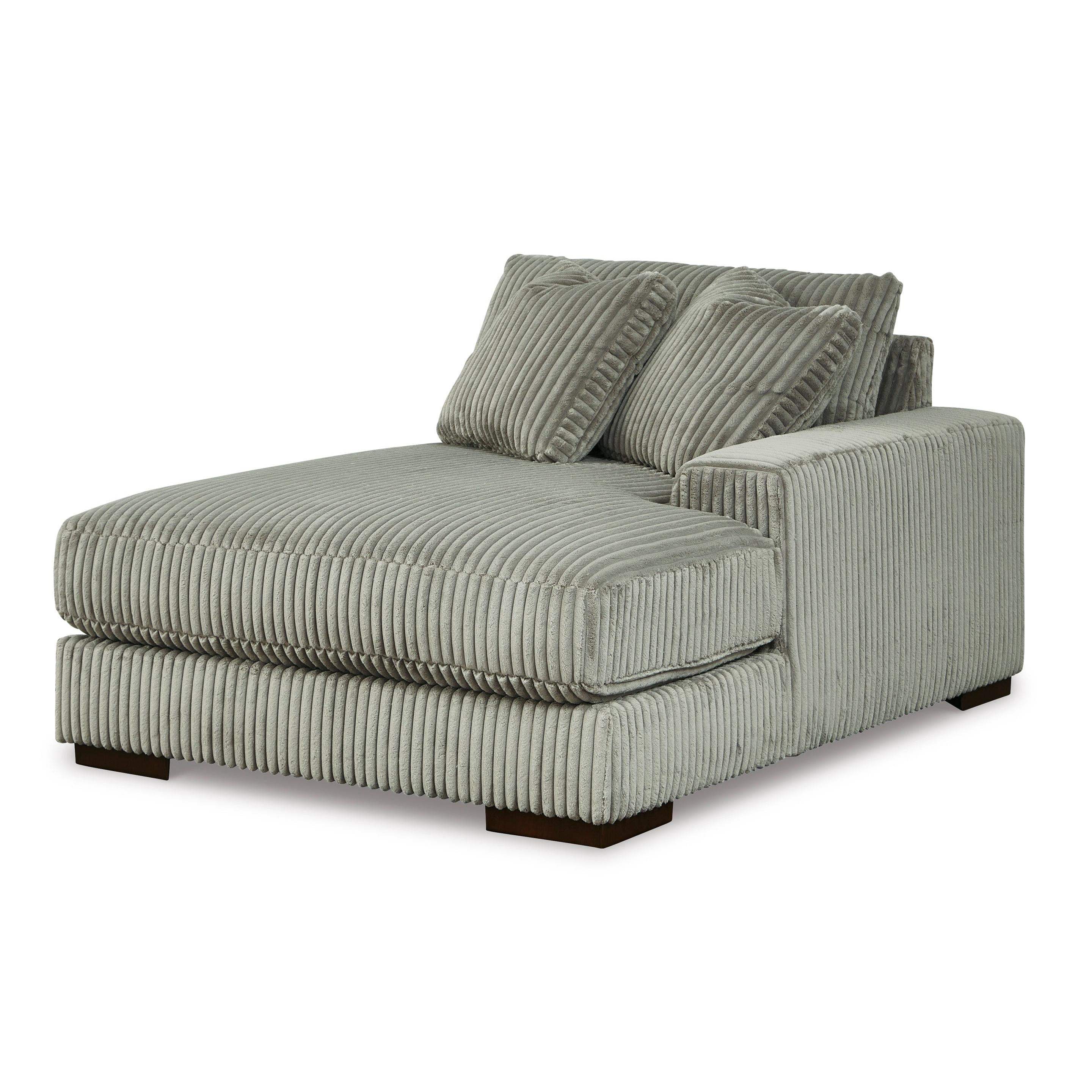 Stylish Lindyn 2-Seater Sectional Sofa with Right-Hand Facing Chaise in Elegant Fog Fabric