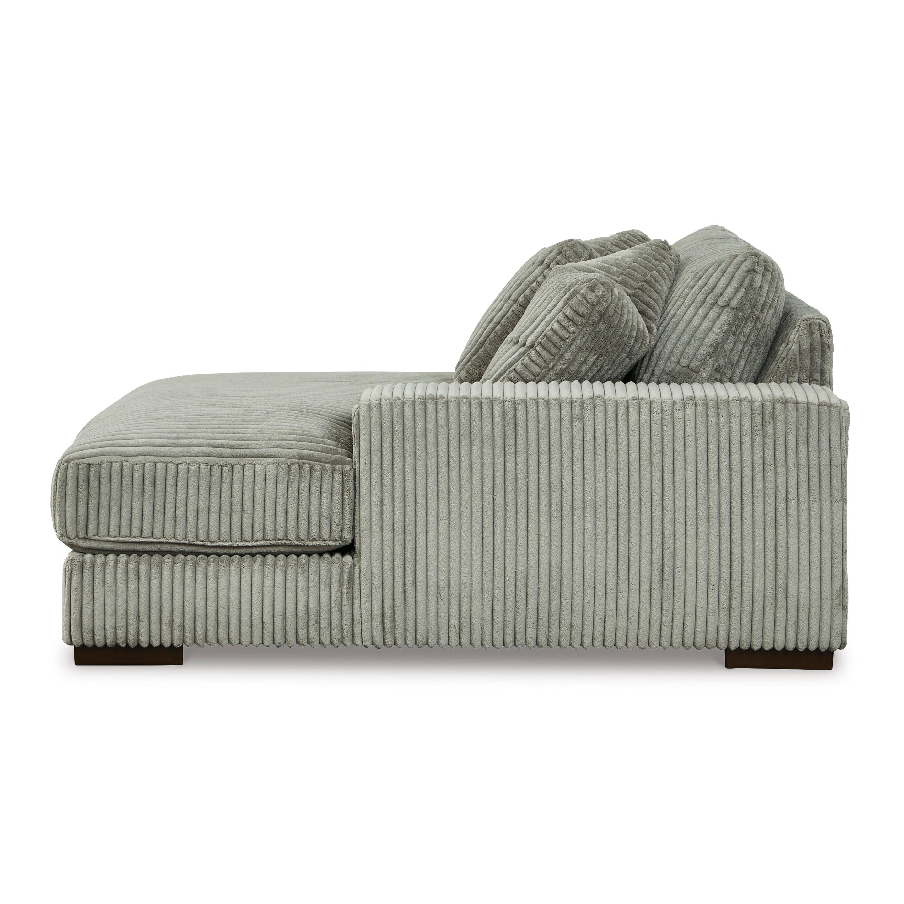 Stylish Lindyn 2-Seater Sectional Sofa with Right-Hand Facing Chaise in Elegant Fog Fabric