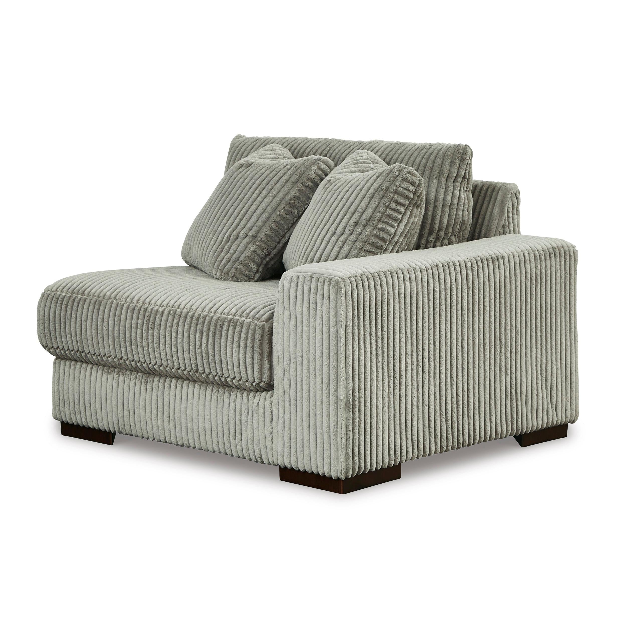 Stylish Lindyn 2-Seater Sectional Sofa with Right-Hand Facing Chaise in Elegant Fog Fabric