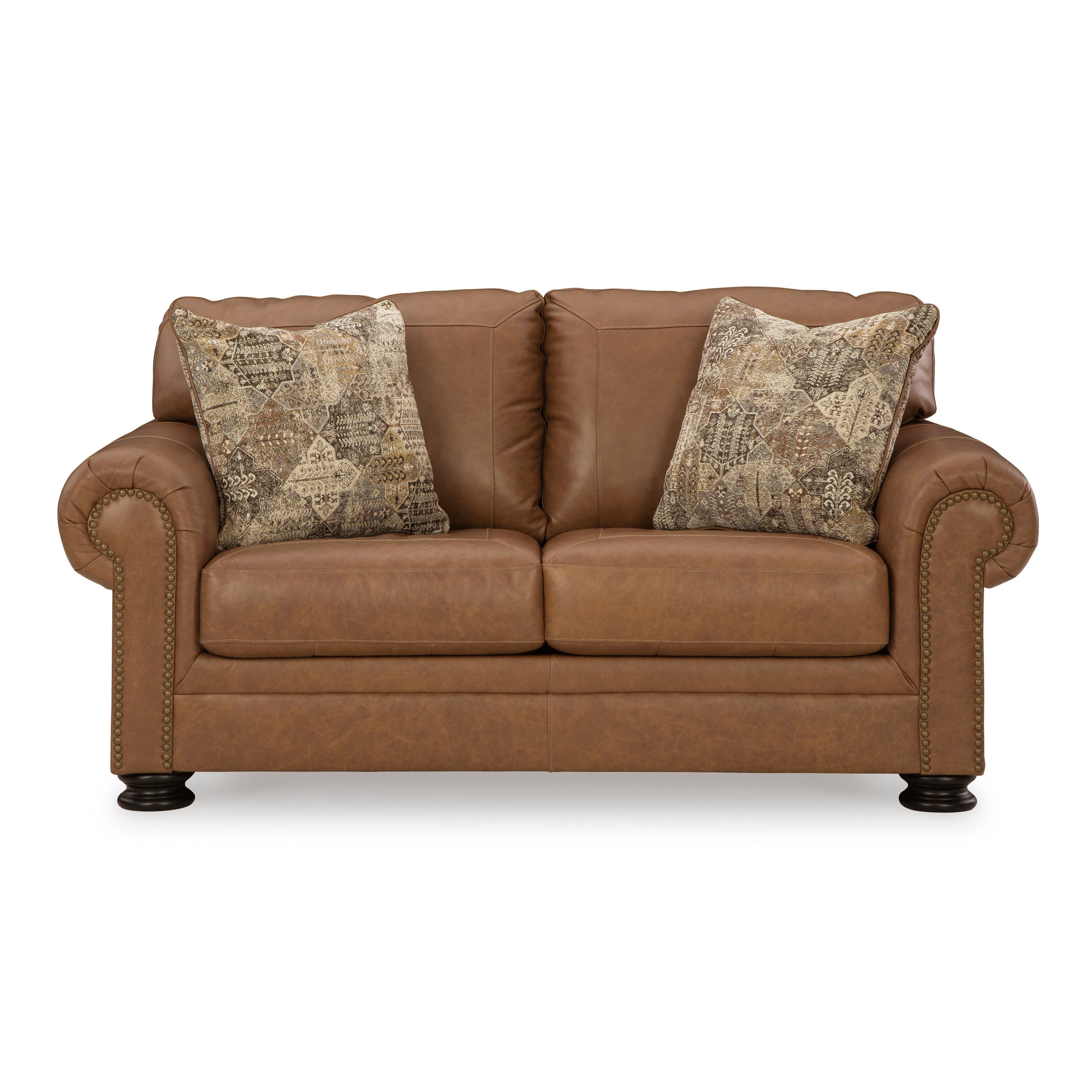 Elegant Carianna 2-Seater Sofa in Rich Caramel Leather