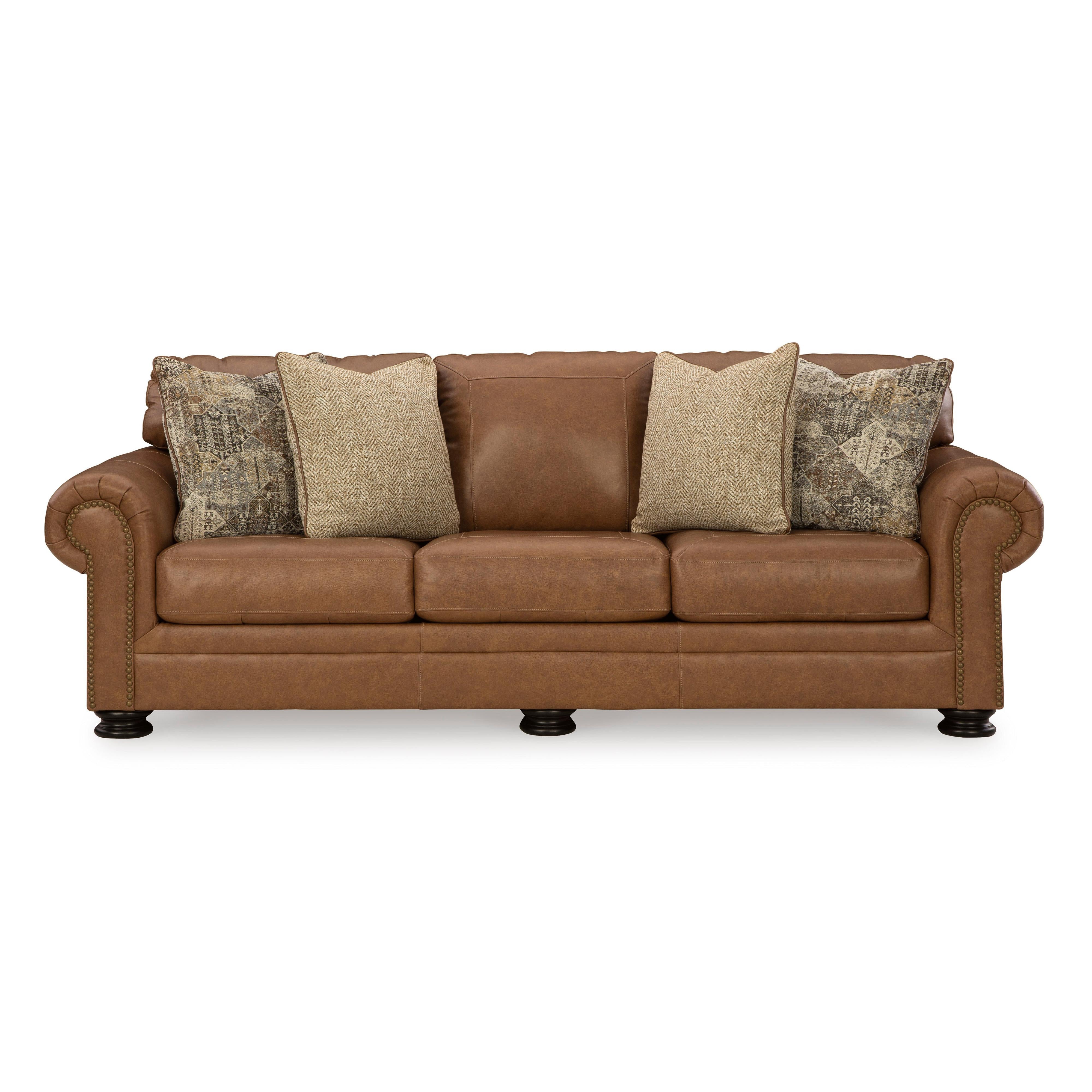 Luxurious Carianna 3-Seater Sofa in Rich Caramel Leather