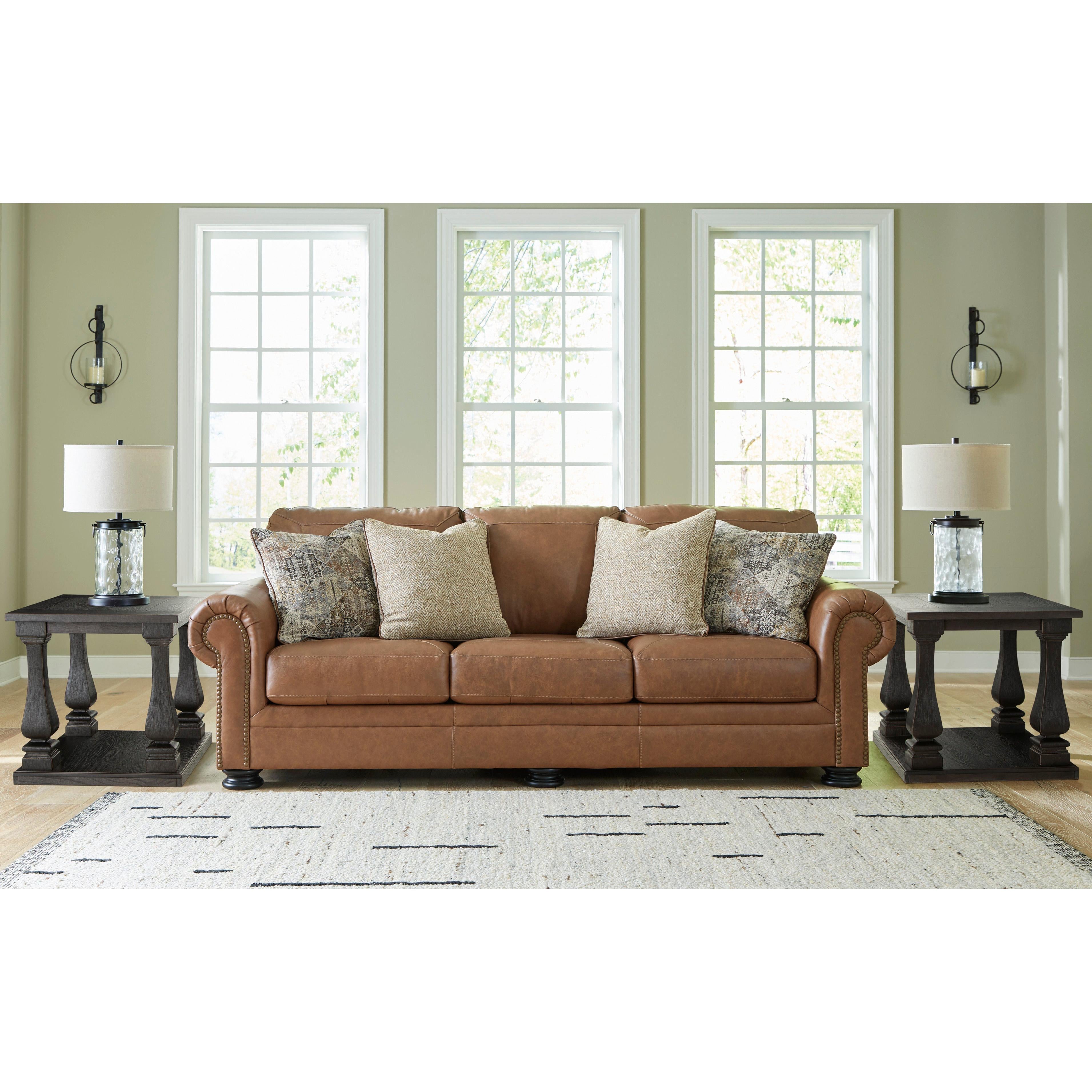 Luxurious Carianna 3-Seater Sofa in Rich Caramel Leather