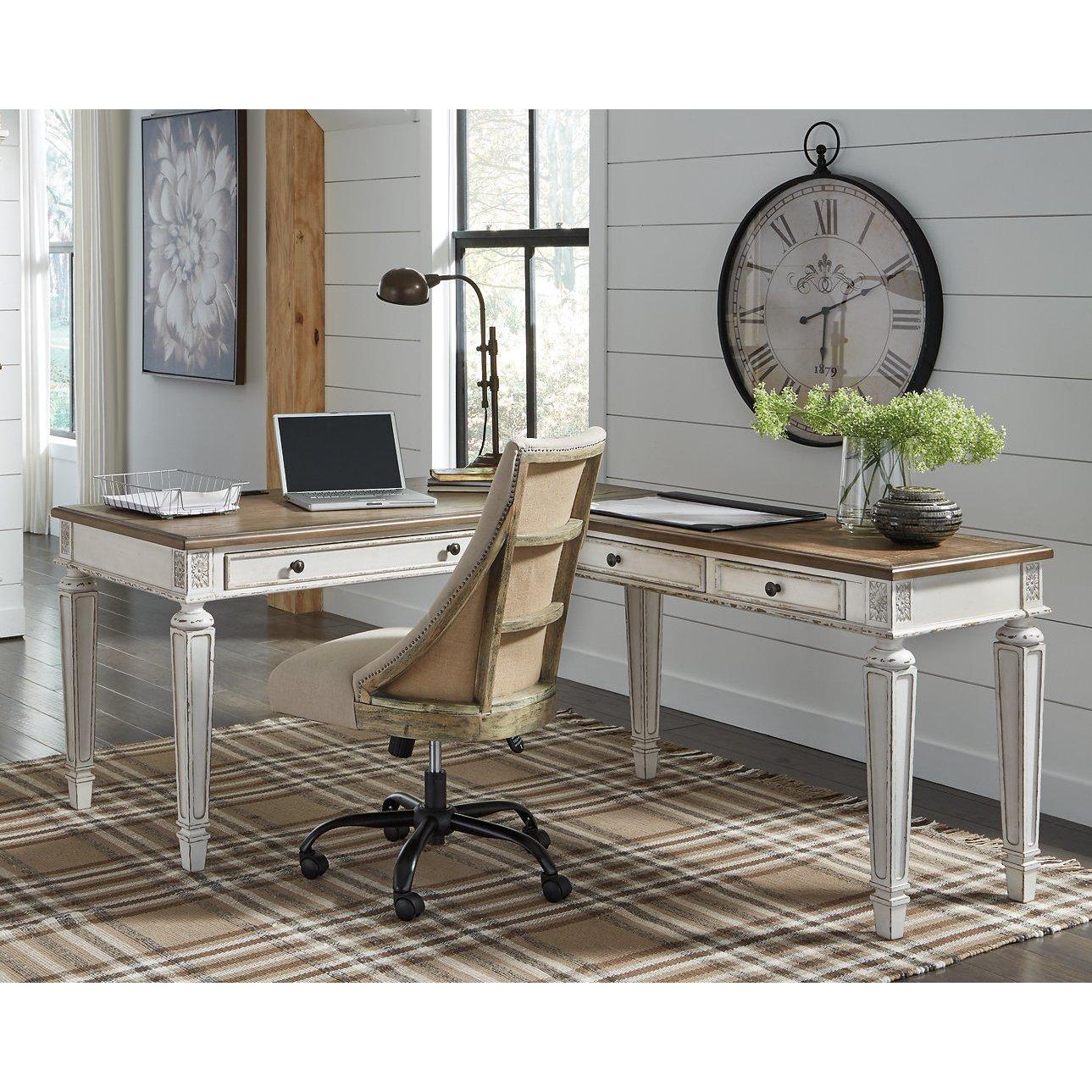 Stylish Realyn 2-Piece Home Office Desk Set