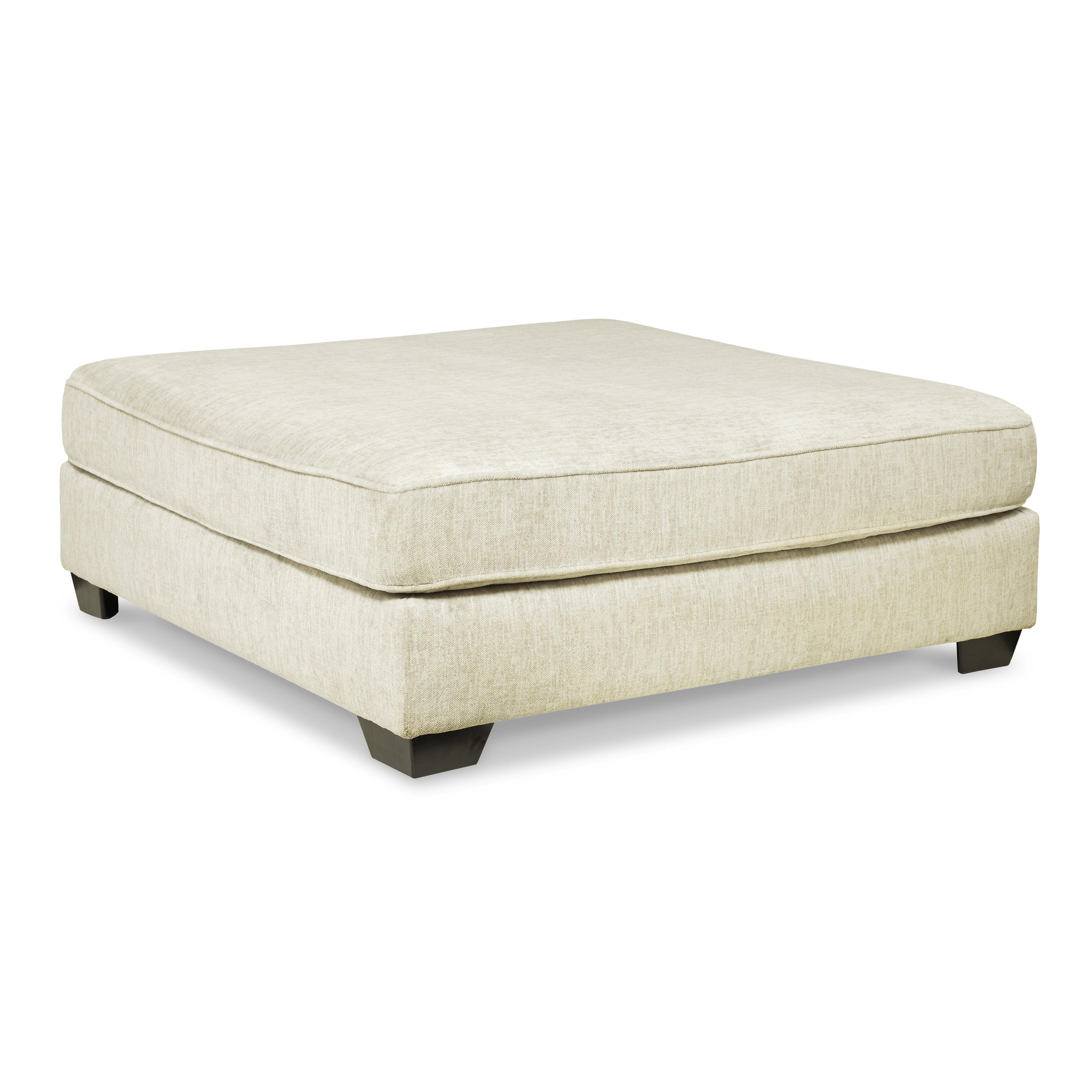 Elegant Rawcliffe Ottoman in Luxurious Parchment Fabric