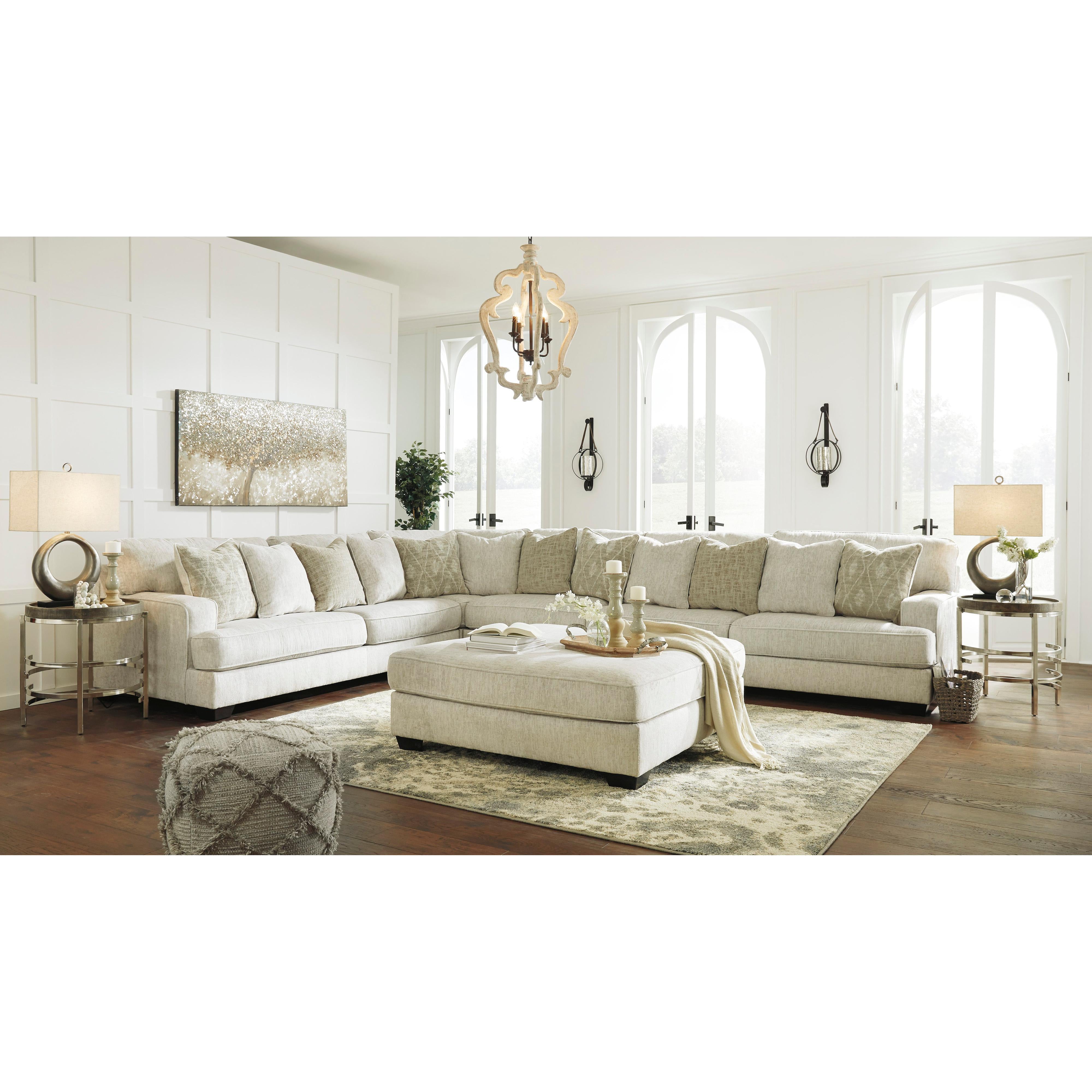 Chic Rawcliffe 6-Seat Corner Sectional in Soft Parchment Fabric