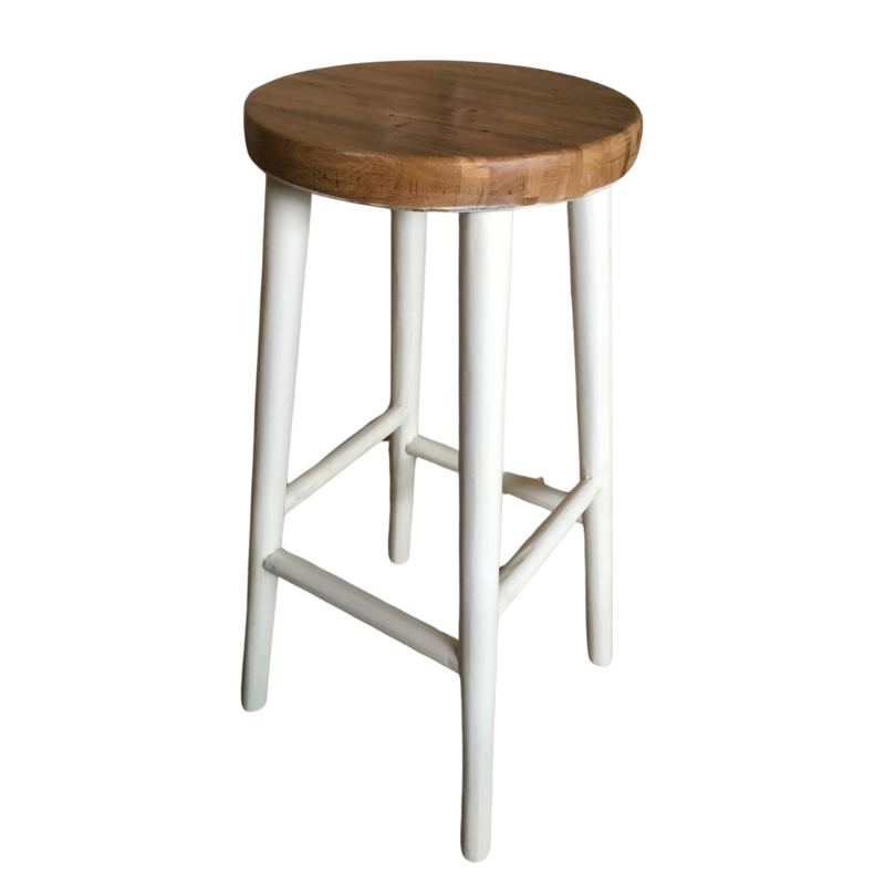 Stylish 45cm Tallawong Low Bar Stool in Chic White