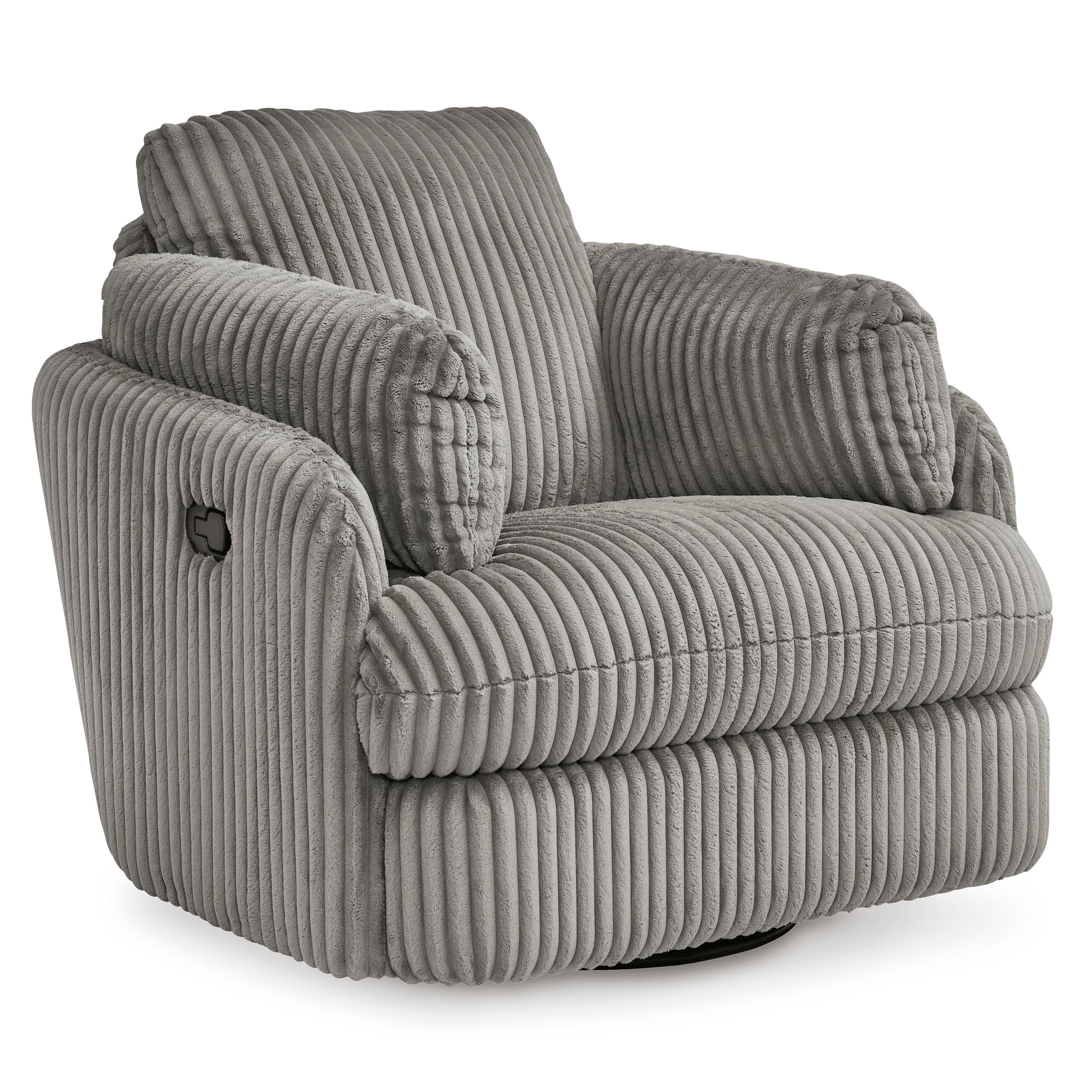 Ultimate Comfort Tie-Breaker Swivel Glider Recliner in Soft Fog