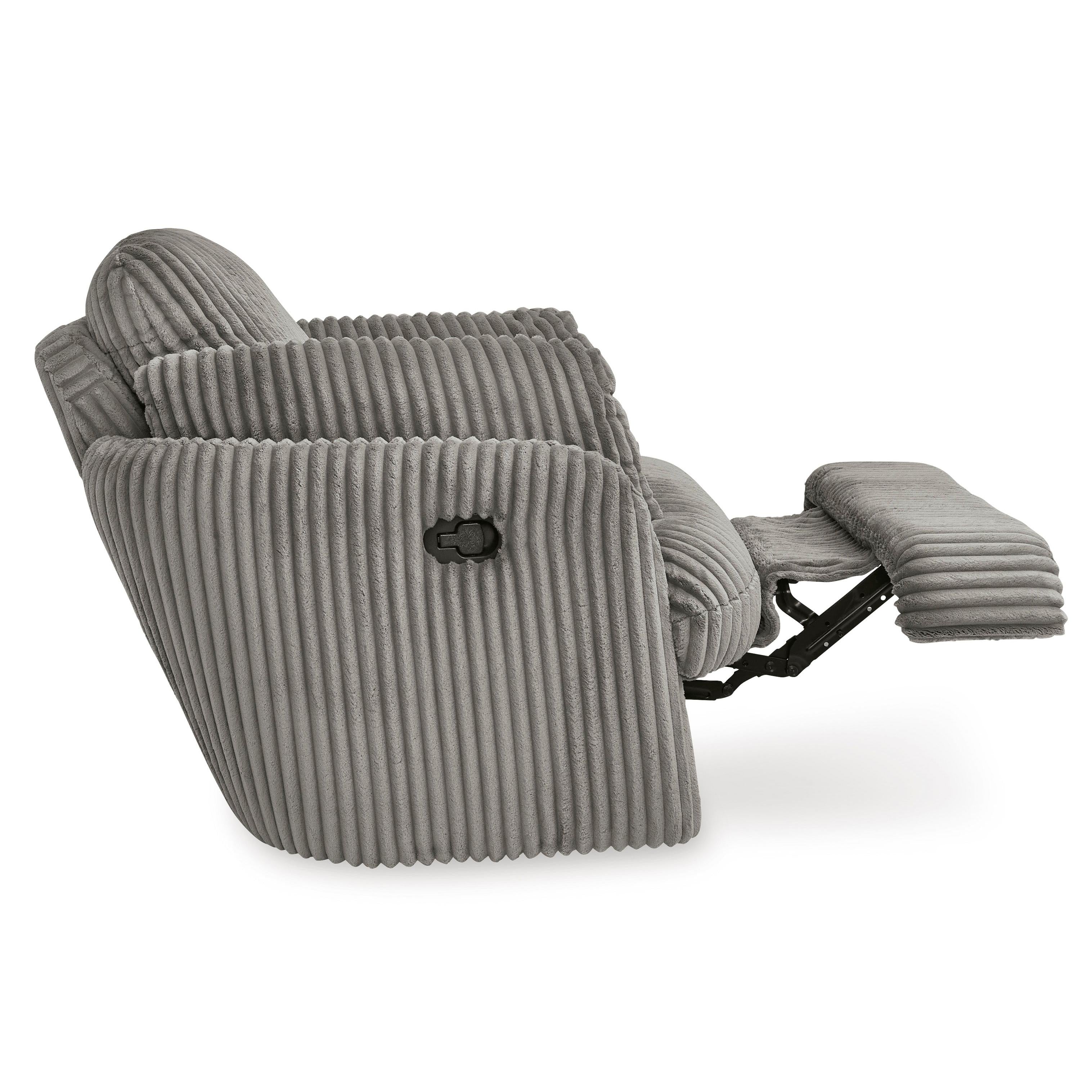 Ultimate Comfort Tie-Breaker Swivel Glider Recliner in Soft Fog