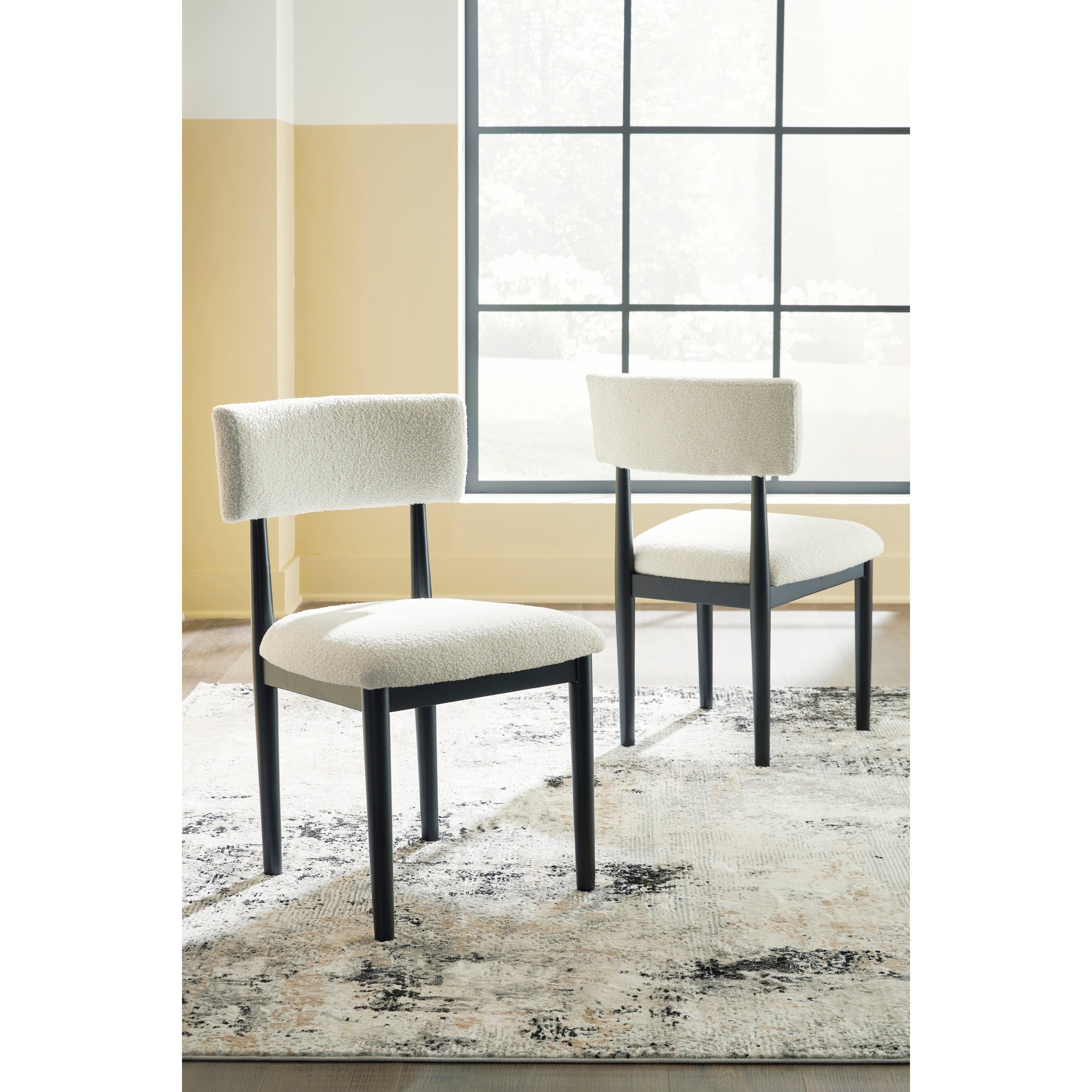 Sleek Xandrum Dining Chair in Elegant White and Black