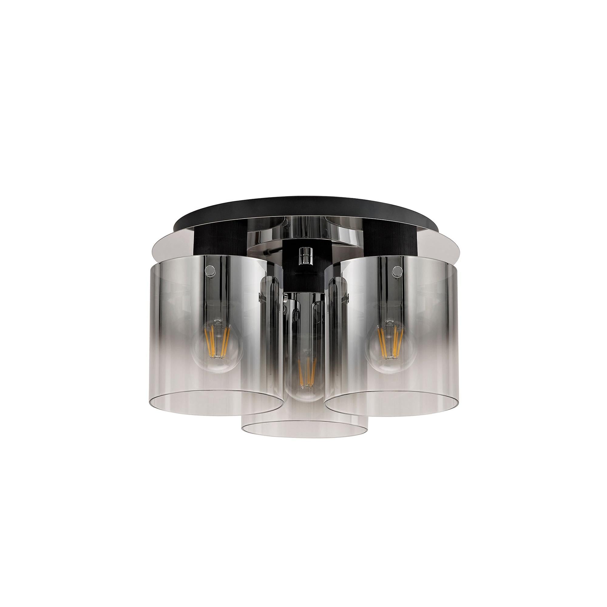 Elegant Brooks Round Flush Mount Ceiling Light with 3 Lights