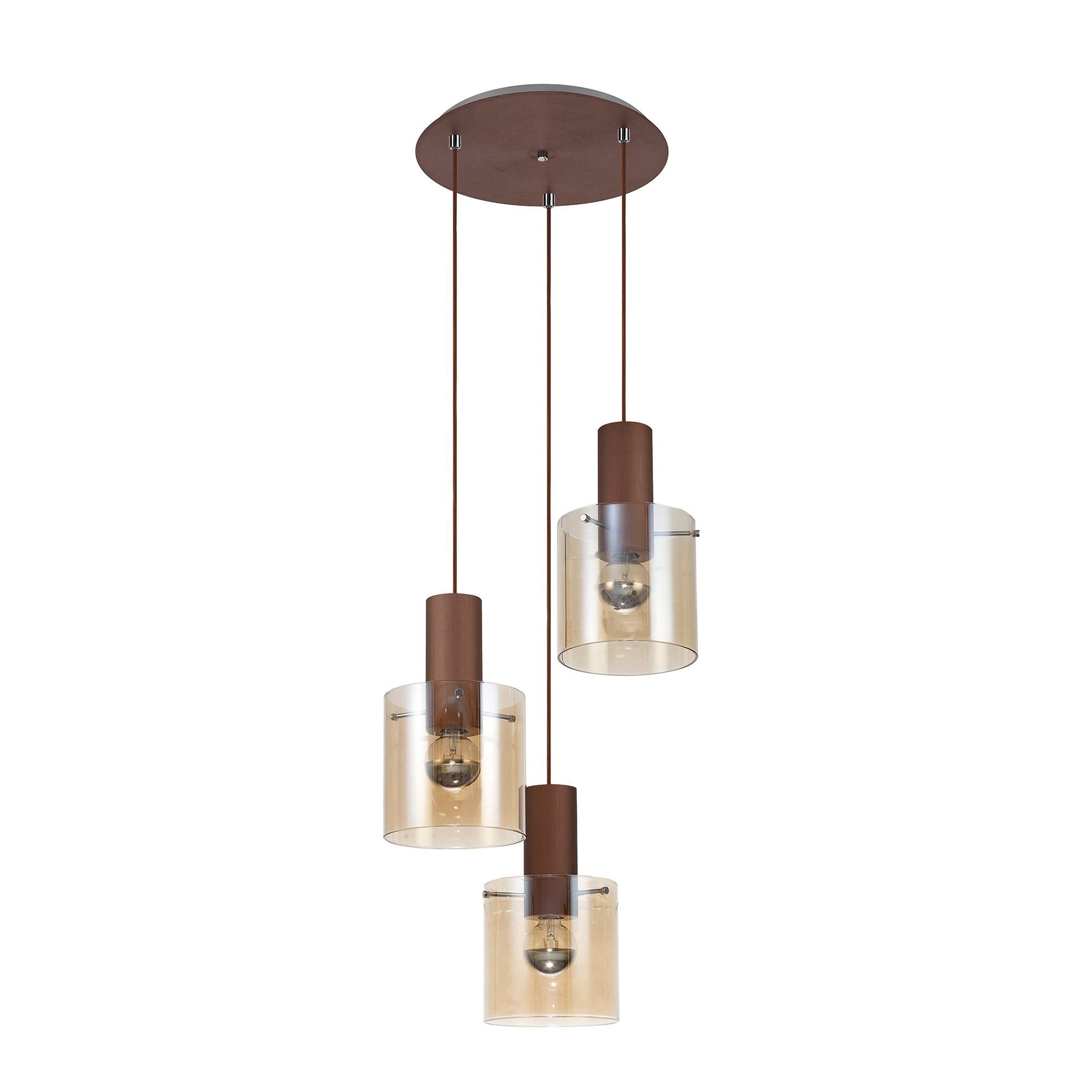 Elegant Brooks Triple Light Round Pendant