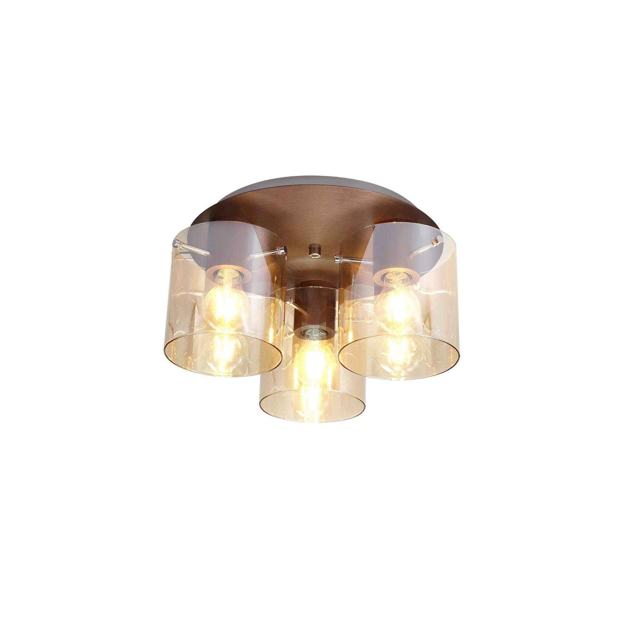 Elegant Brooks Round Flush Mount Ceiling Light with 3 Lights