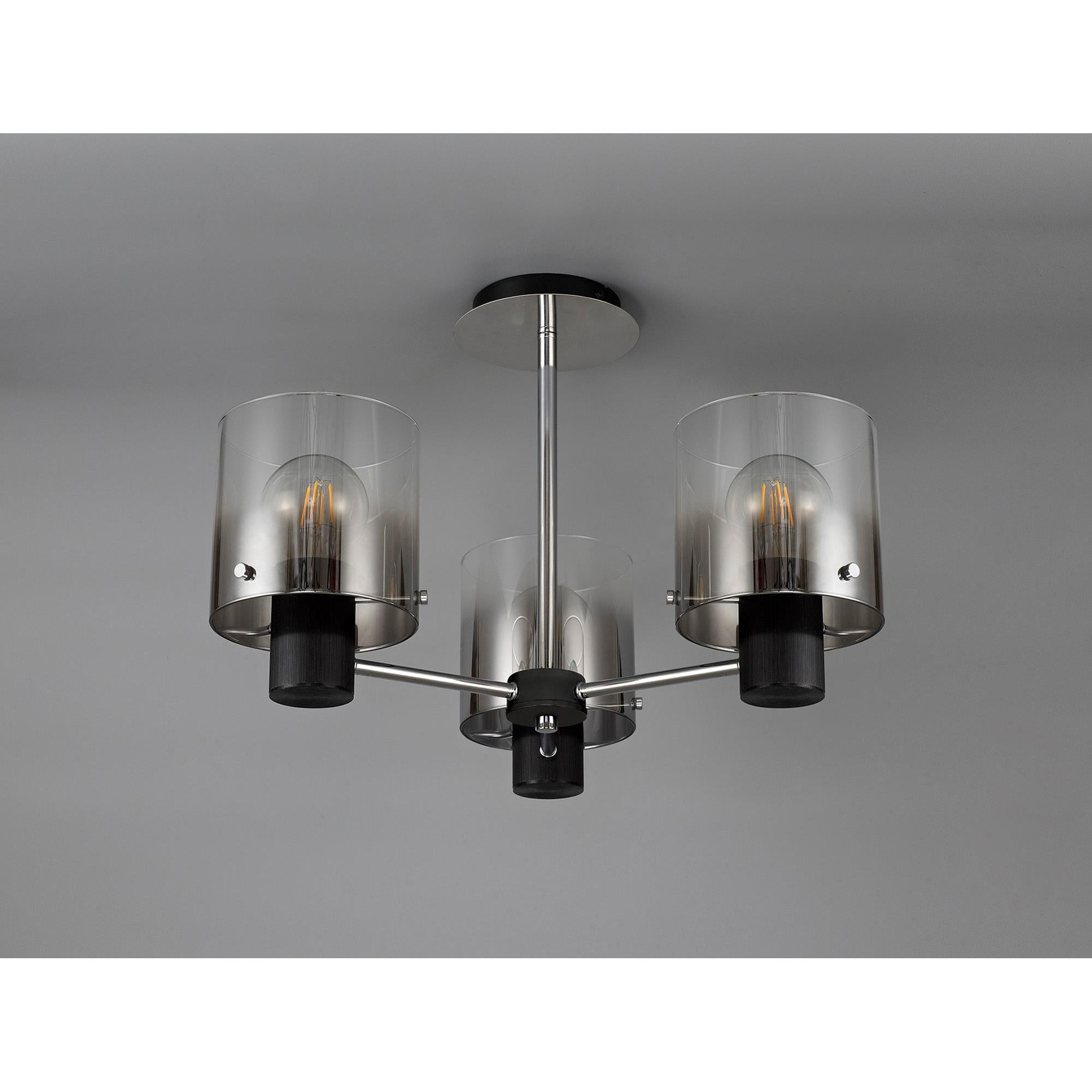 Stylish Brooks 3-Light Semi-Flush Mount Ceiling Fixture