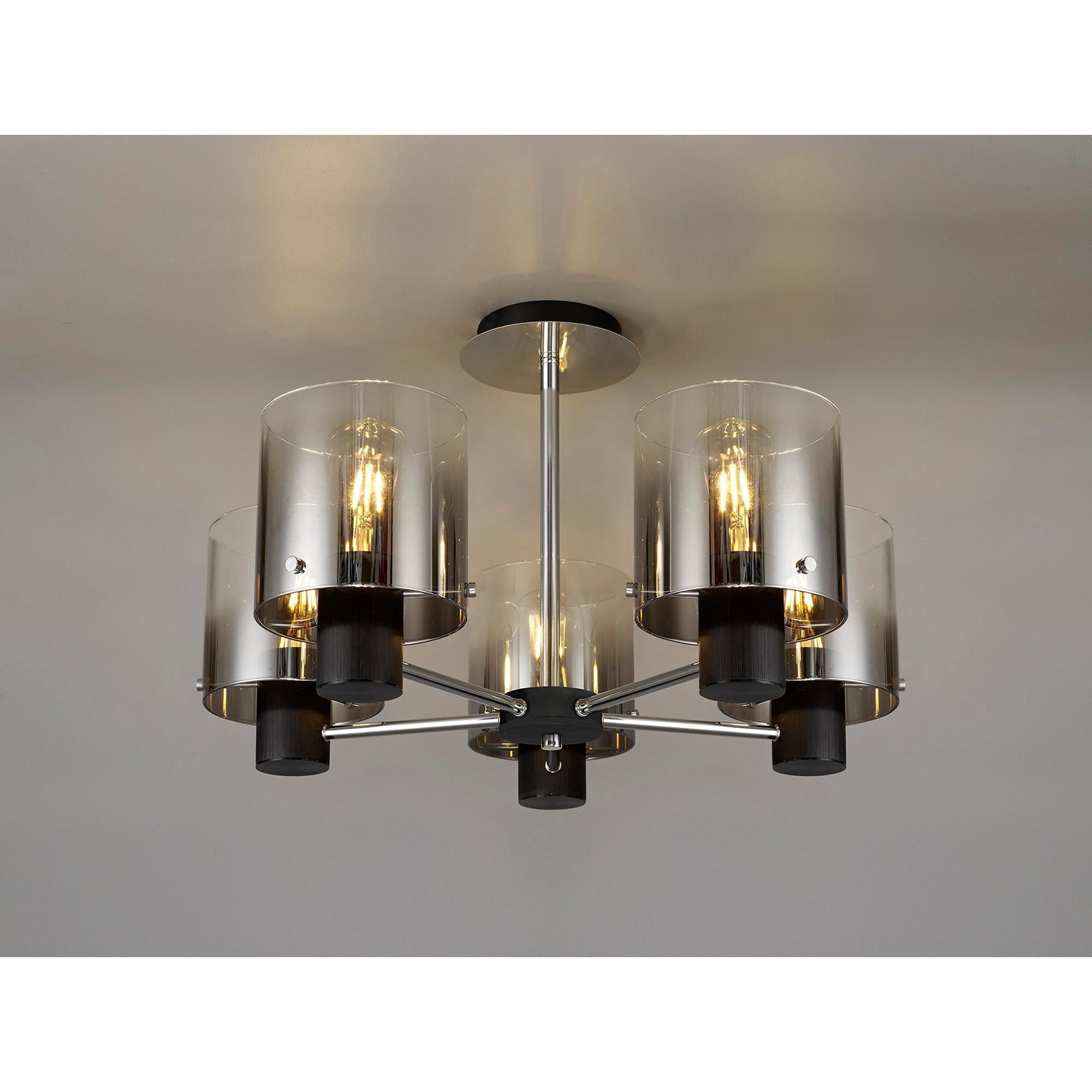 Stylish Brooks 5-Light Semi Flush Mount Fixture