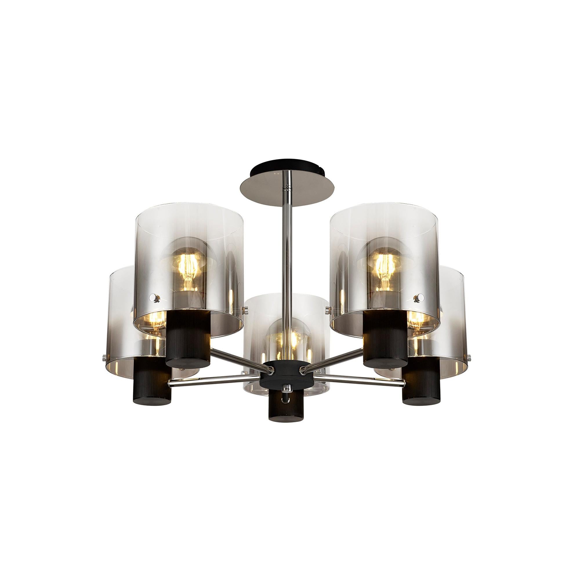 Stylish Brooks 5-Light Semi Flush Mount Fixture