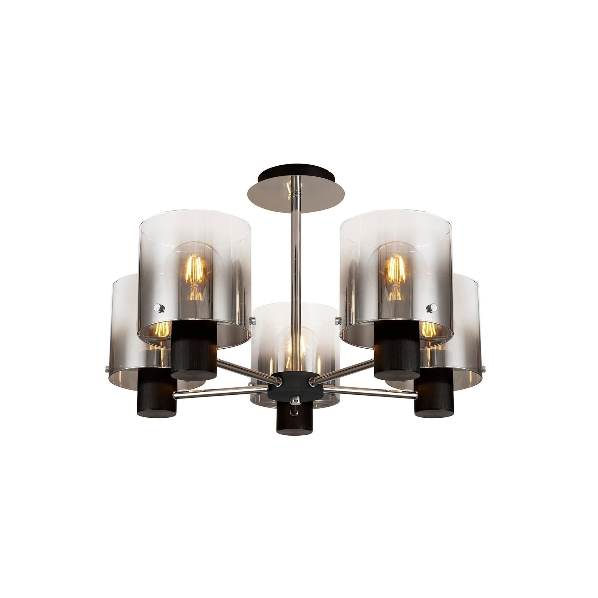 Stylish Brooks 5-Light Semi Flush Mount Fixture