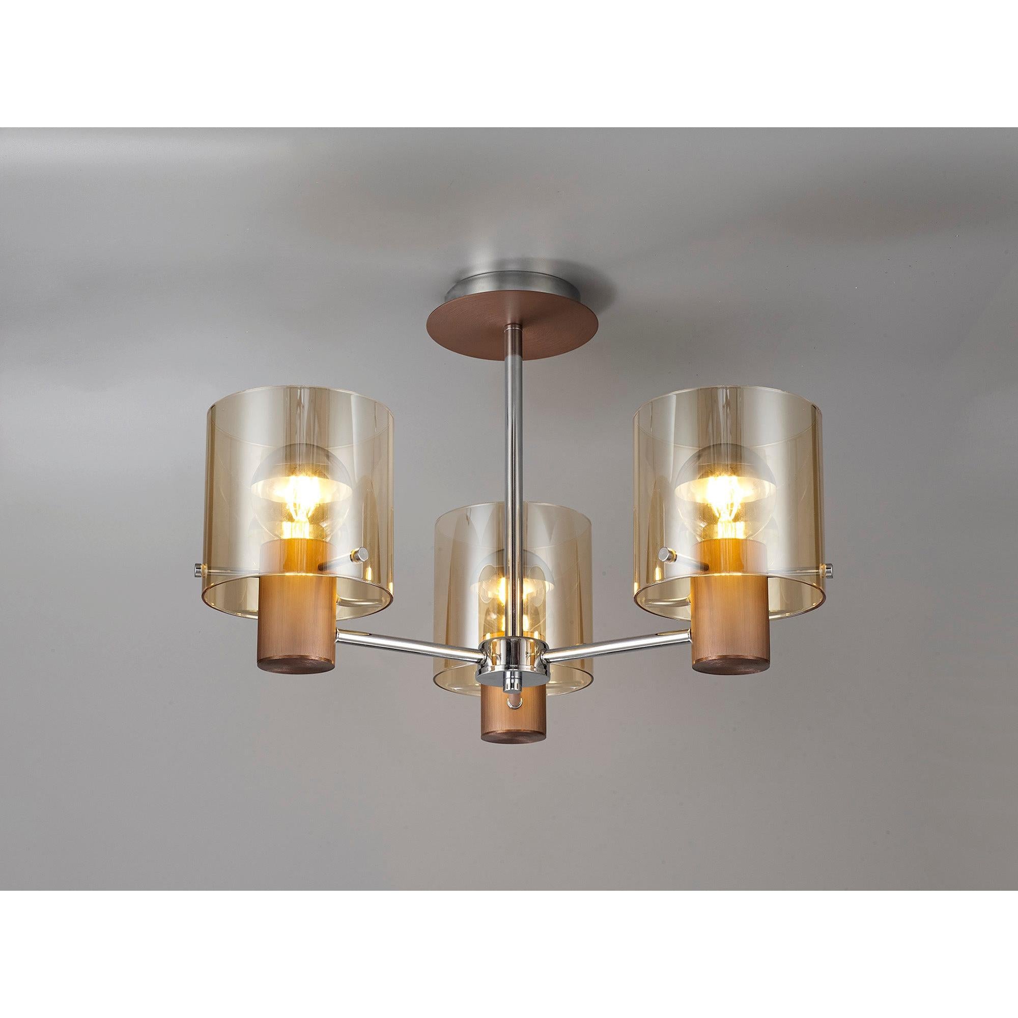 Stylish Brooks 3-Light Semi-Flush Mount Ceiling Fixture