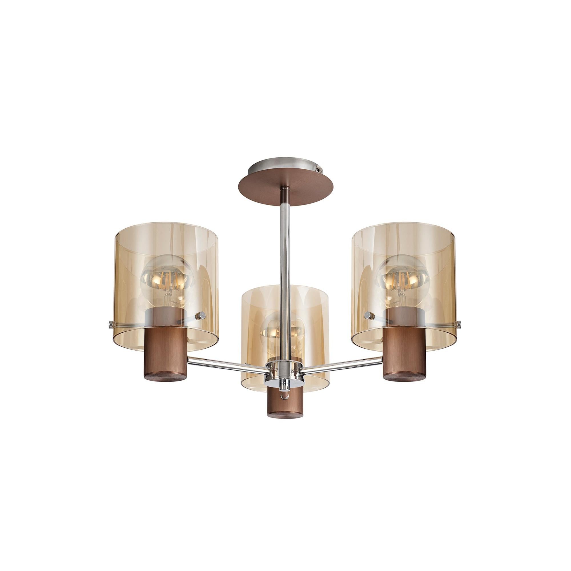 Stylish Brooks 3-Light Semi-Flush Mount Ceiling Fixture