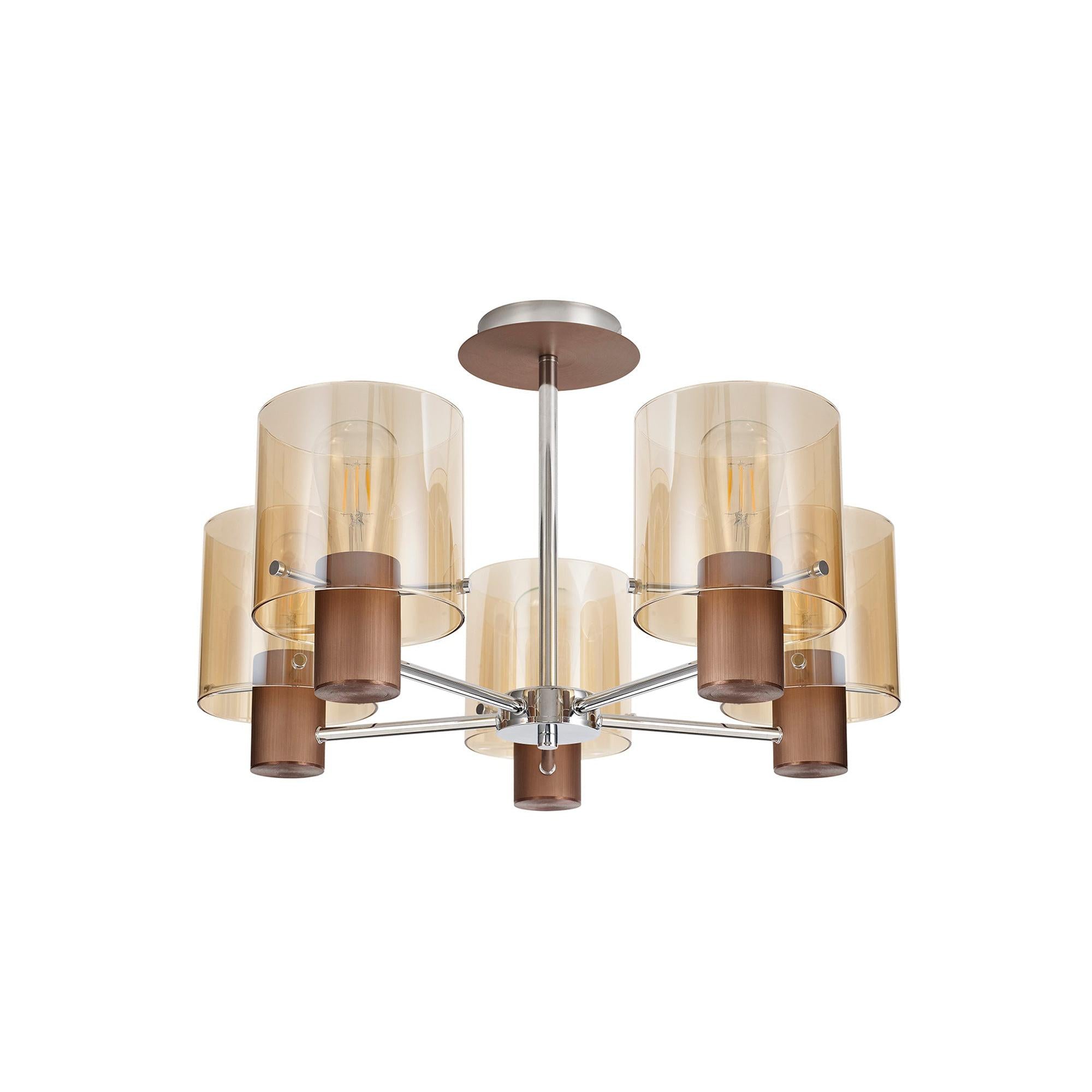 Stylish Brooks 5-Light Semi Flush Mount Fixture