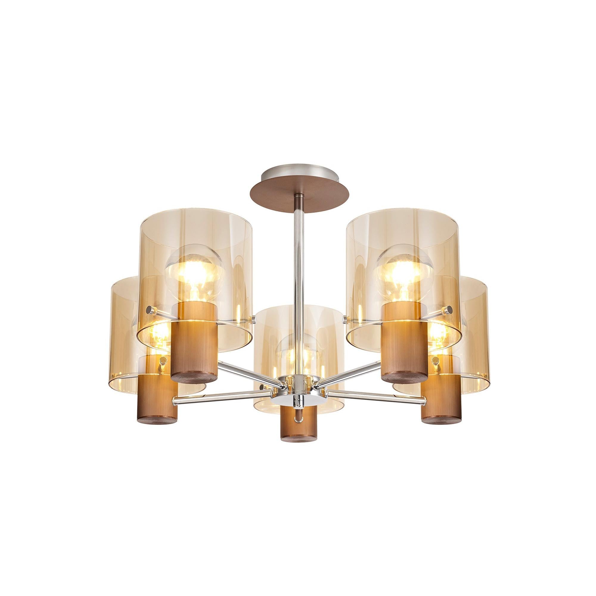 Stylish Brooks 5-Light Semi Flush Mount Fixture