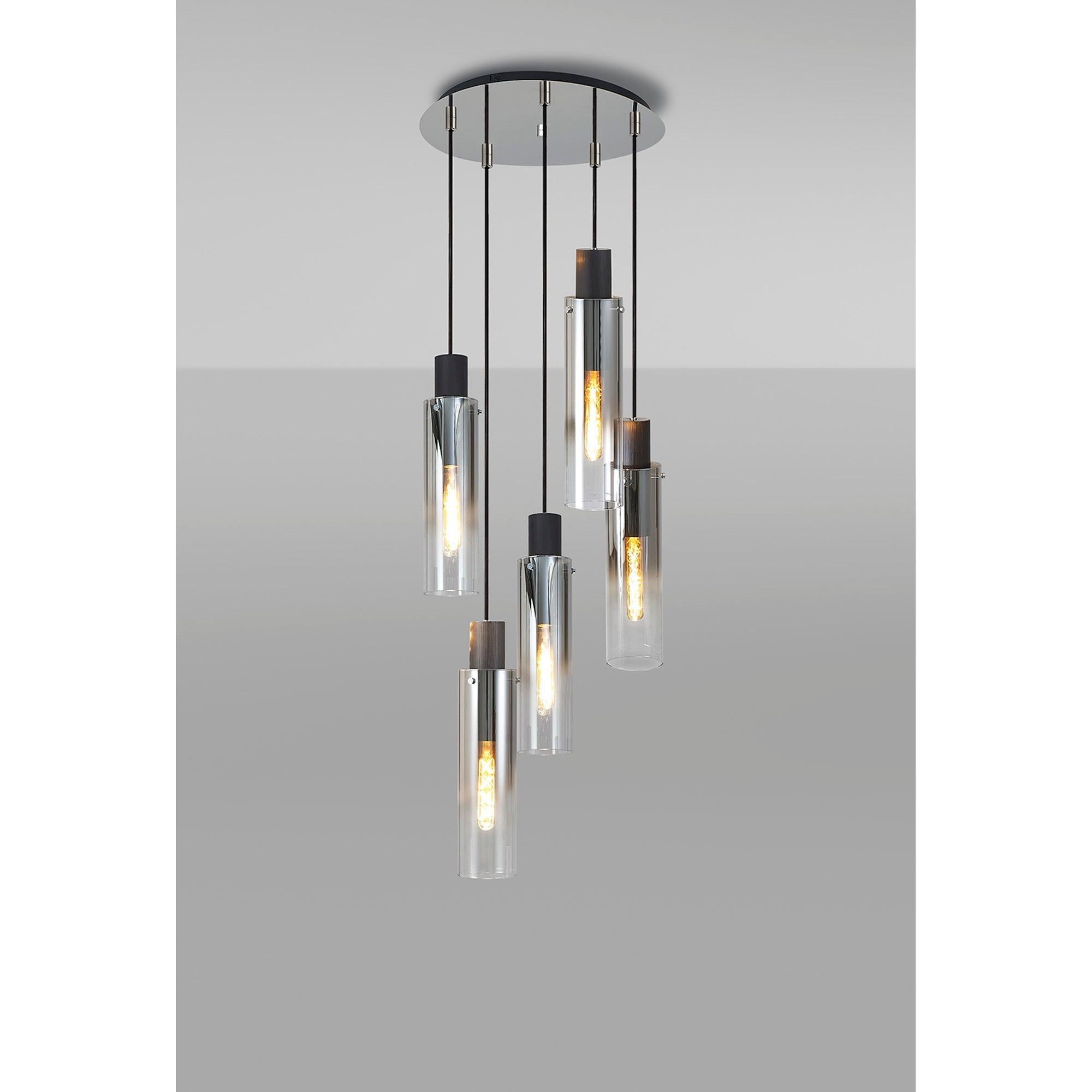 Elegant Brooks Slim 5-Light Round Pendant Fixture