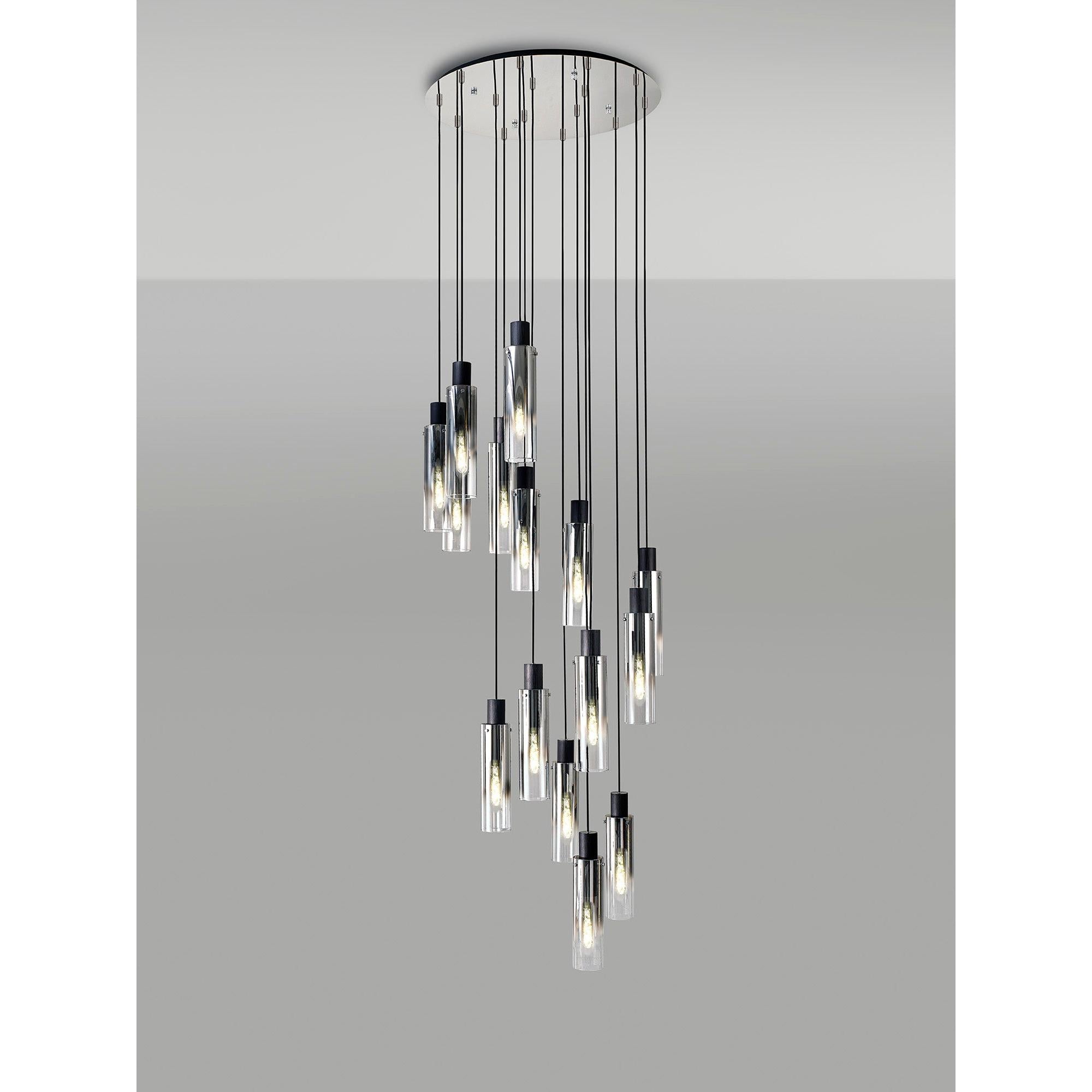 Elegant 15-Light Slim Round Pendant by Brooks