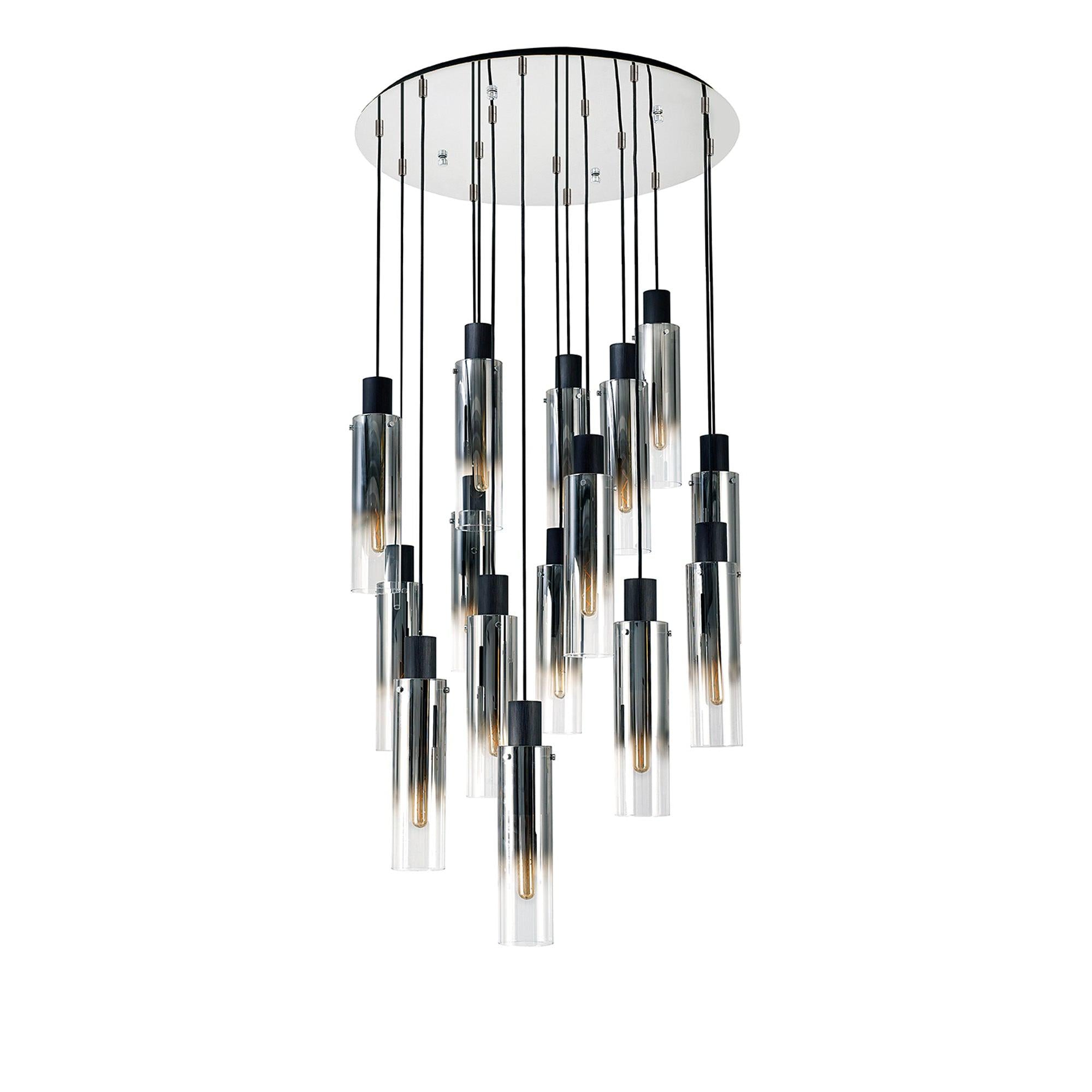 Elegant 15-Light Slim Round Pendant by Brooks