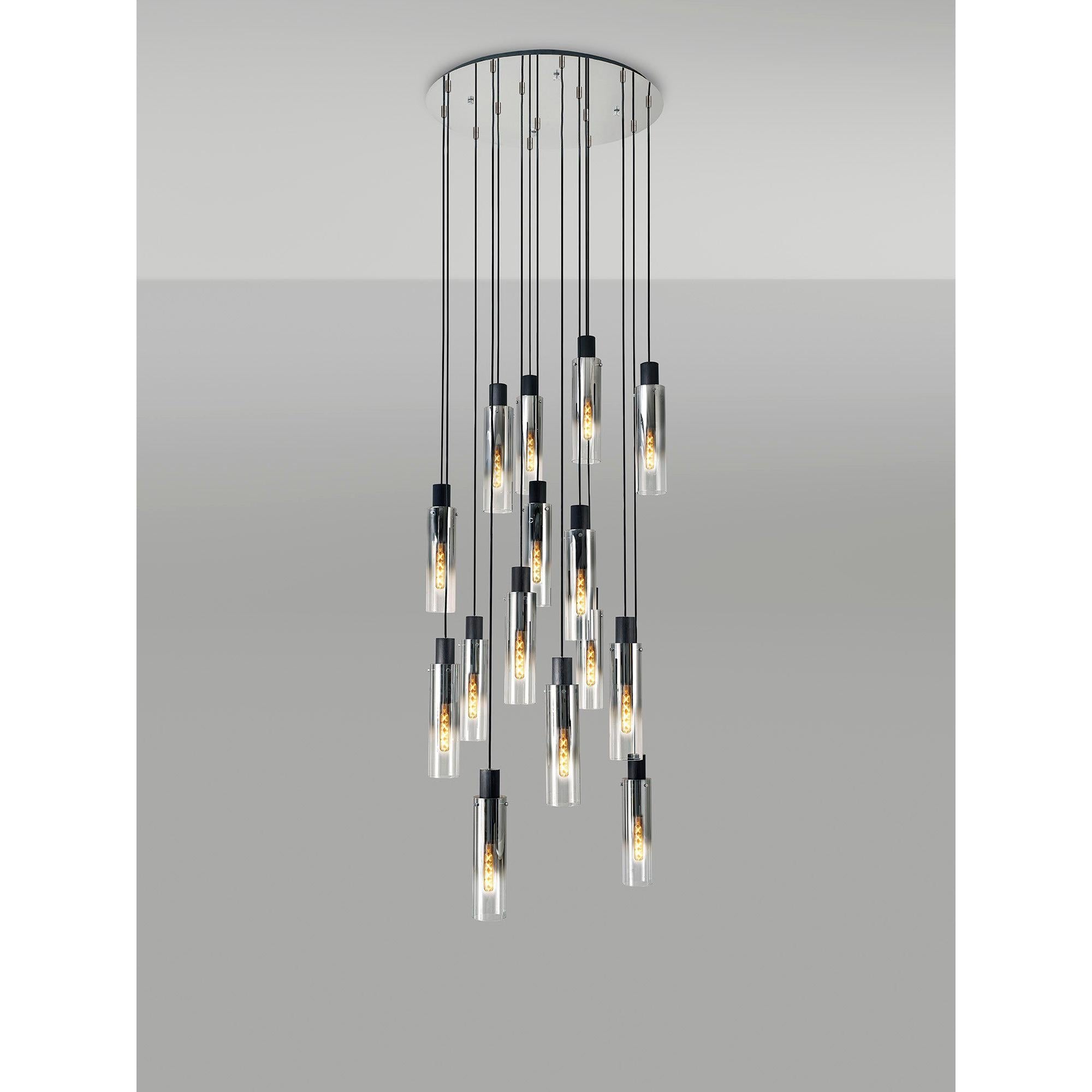 Elegant 15-Light Slim Round Pendant by Brooks