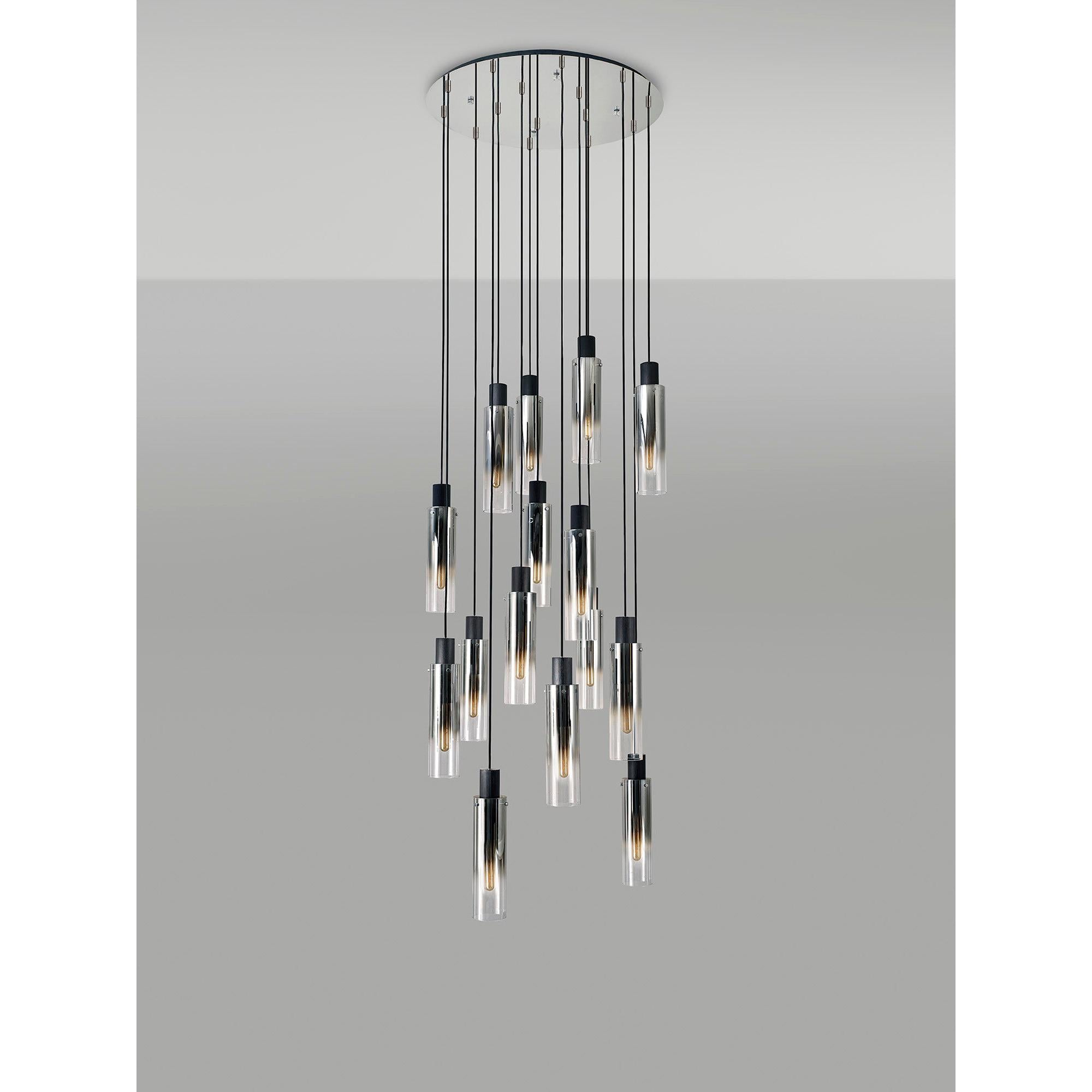 Elegant 15-Light Slim Round Pendant by Brooks