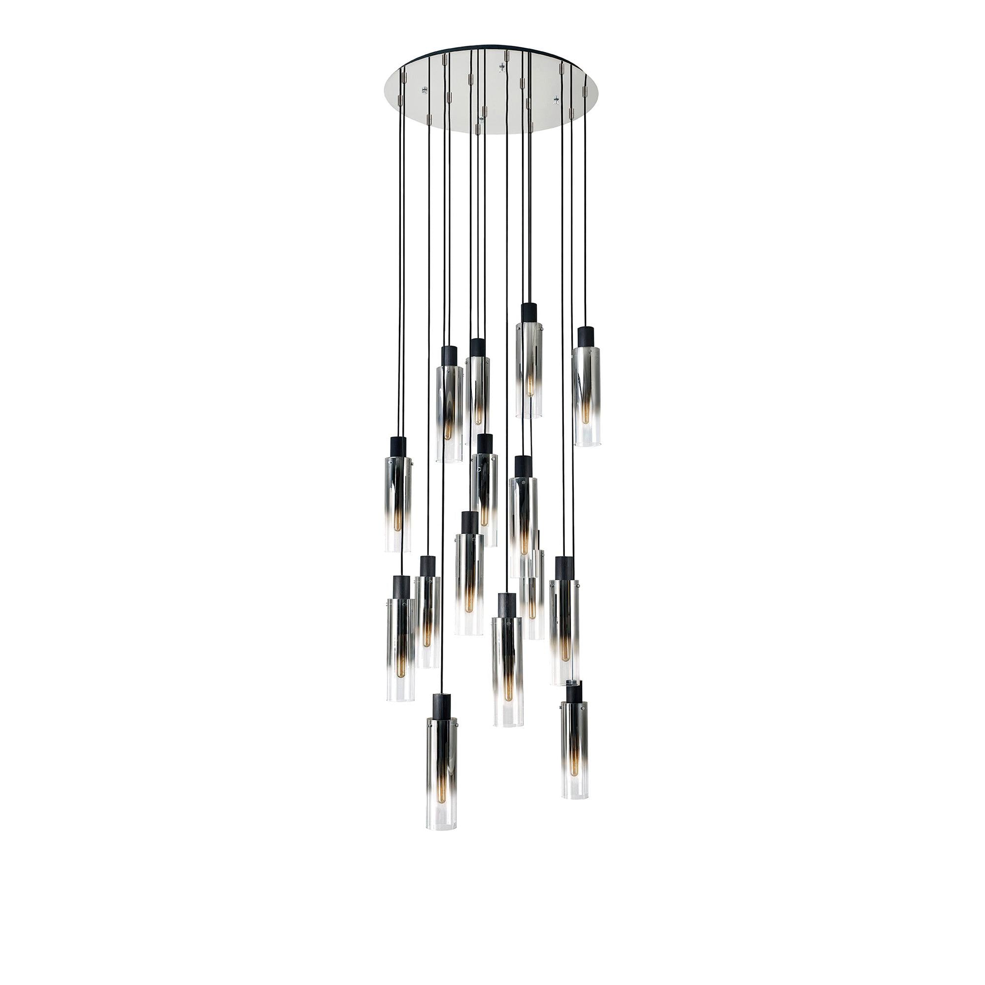 Elegant 15-Light Slim Round Pendant by Brooks