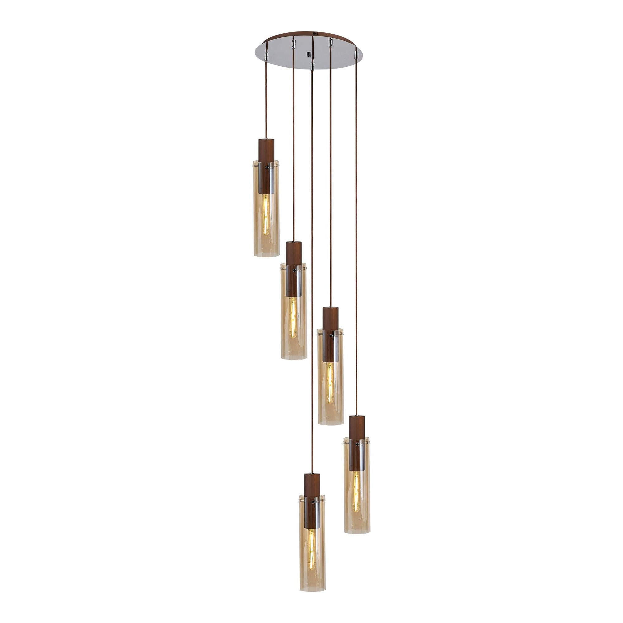 Elegant Brooks Slim 5-Light Round Pendant Fixture