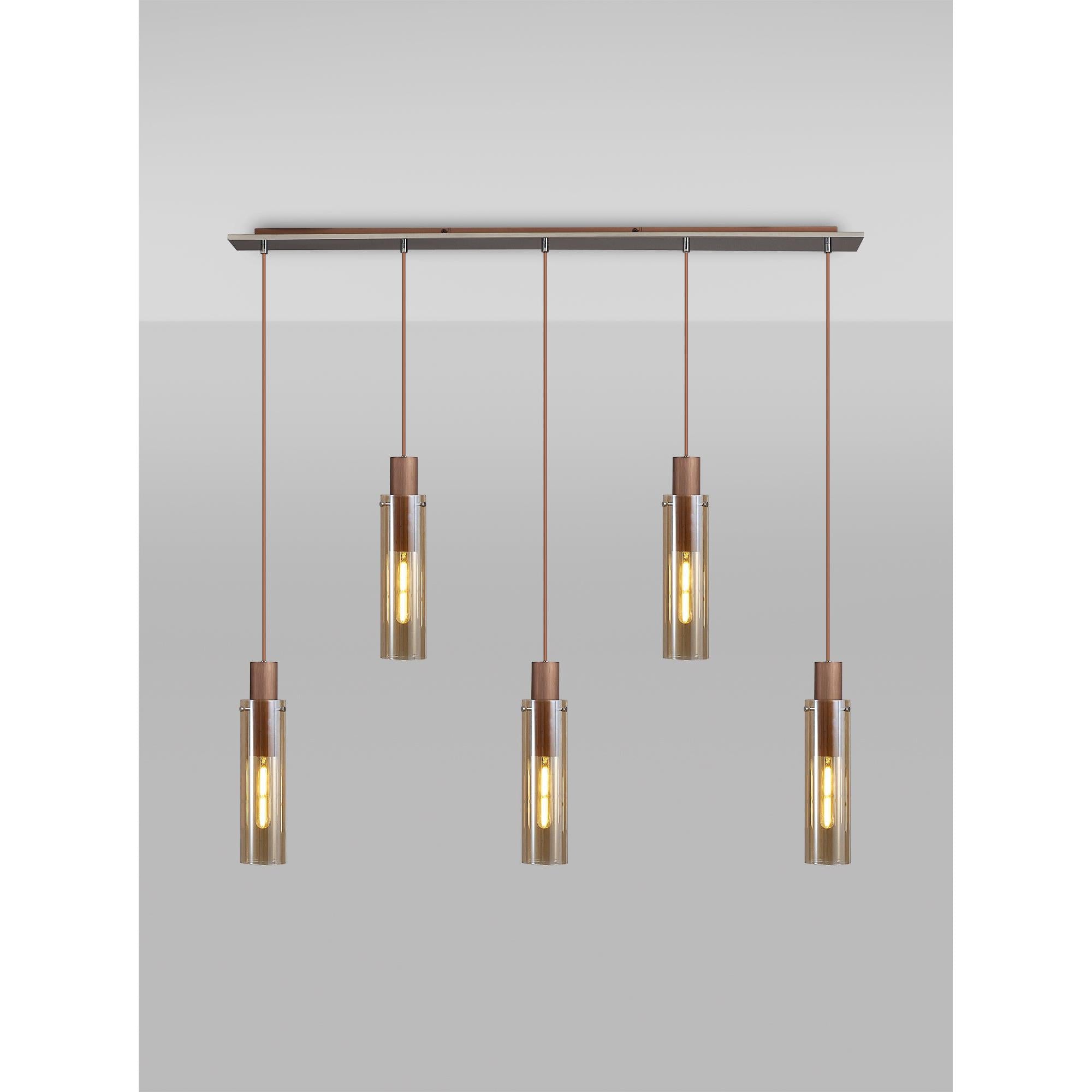 Elegant Brooks 5-Light Slim Linear Pendant Fixture