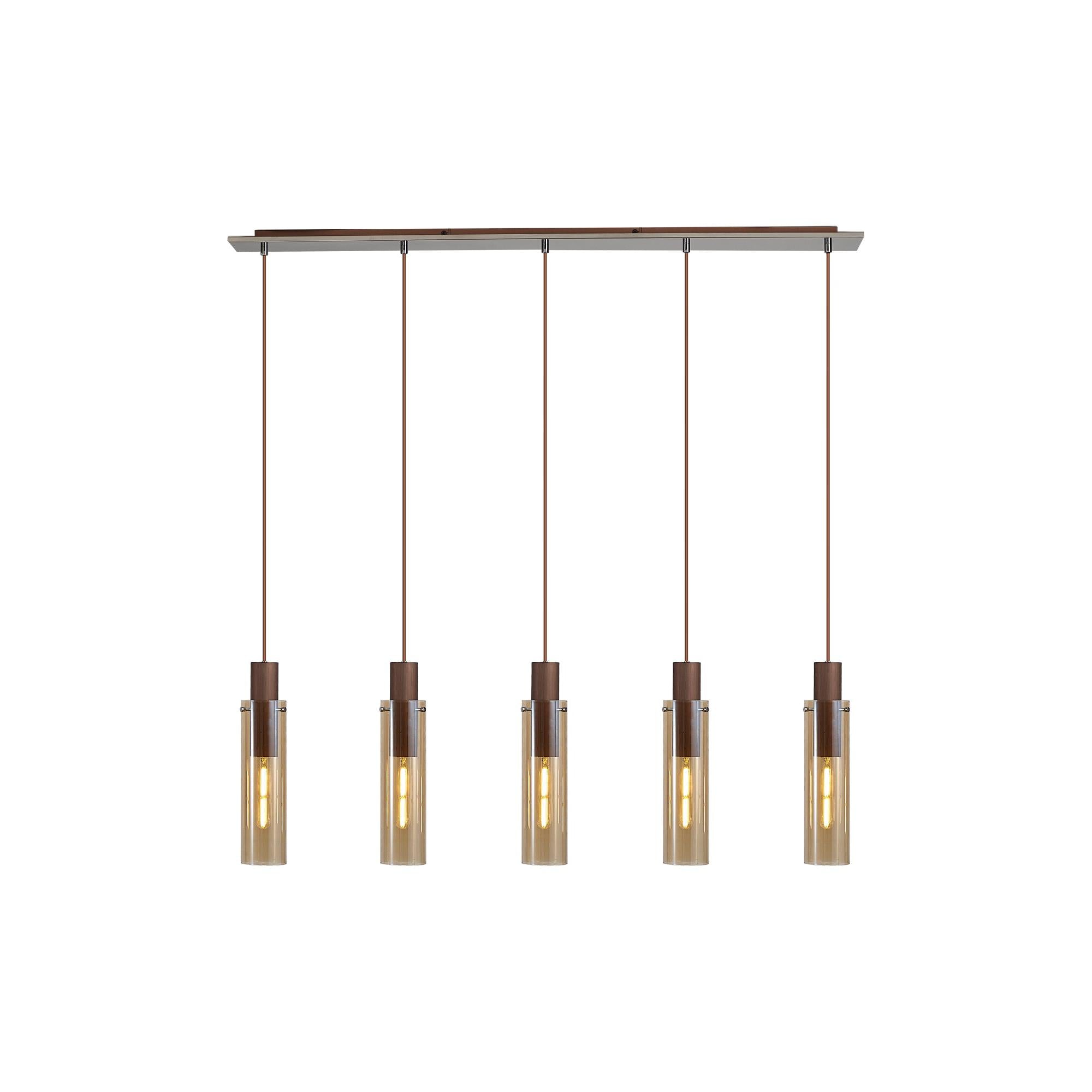 Elegant Brooks 5-Light Slim Linear Pendant Fixture