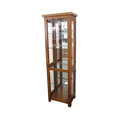 Sleek New Age Victoria Half Display Cabinet in Elegant Dark Oak Finish