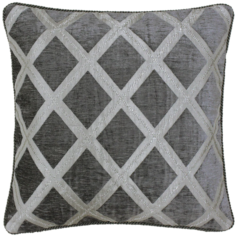 Luxurious Graphite Chenille Cushion by Hermes