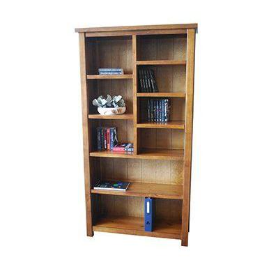 Modern Dark Oak Divided Bookcase for Stylish Organization